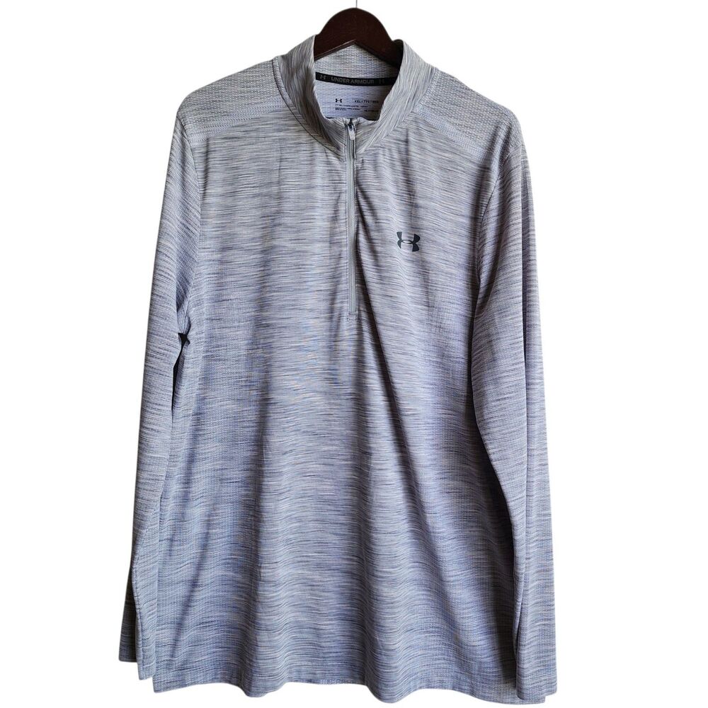 ​Under Armour Men’s HeatGear 1/4 Zip Pullover Gray Space Dye Athletic Shirt XXL